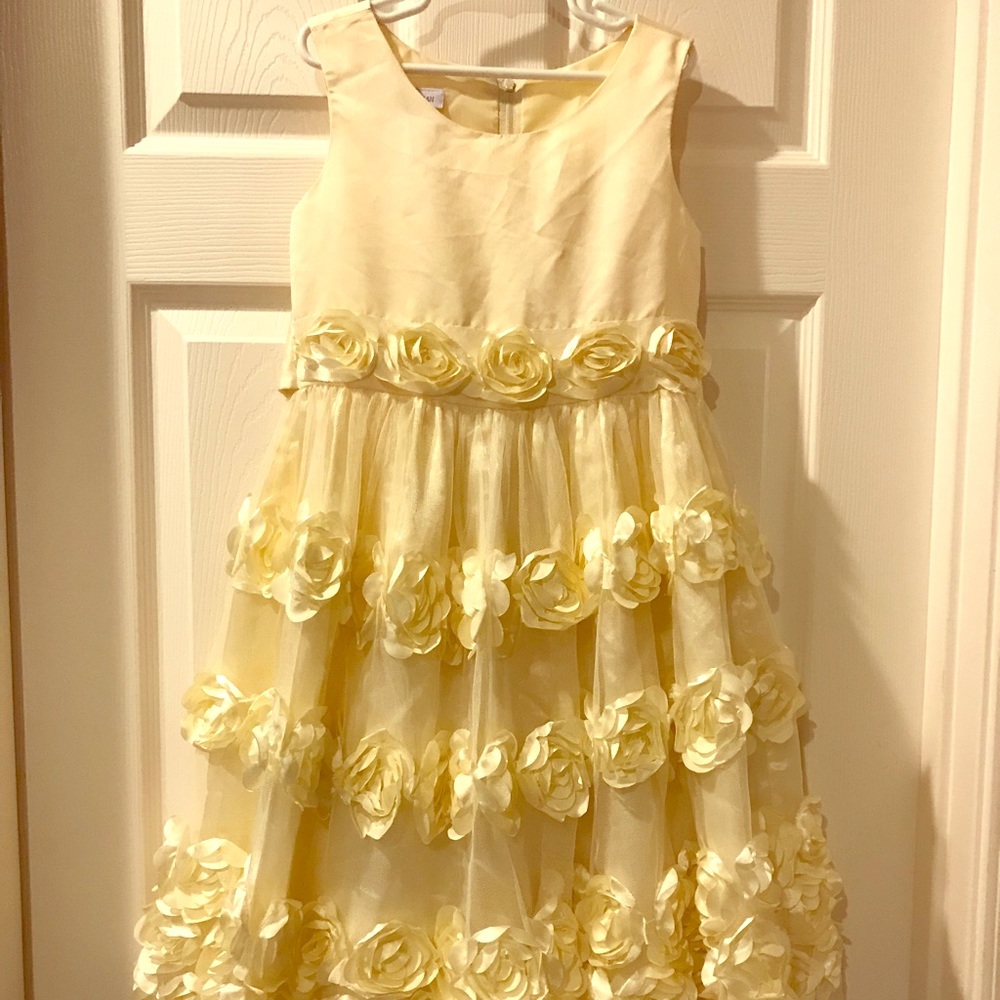 Bonnie Jean Girls Sz 8 Yellow Flower Dress